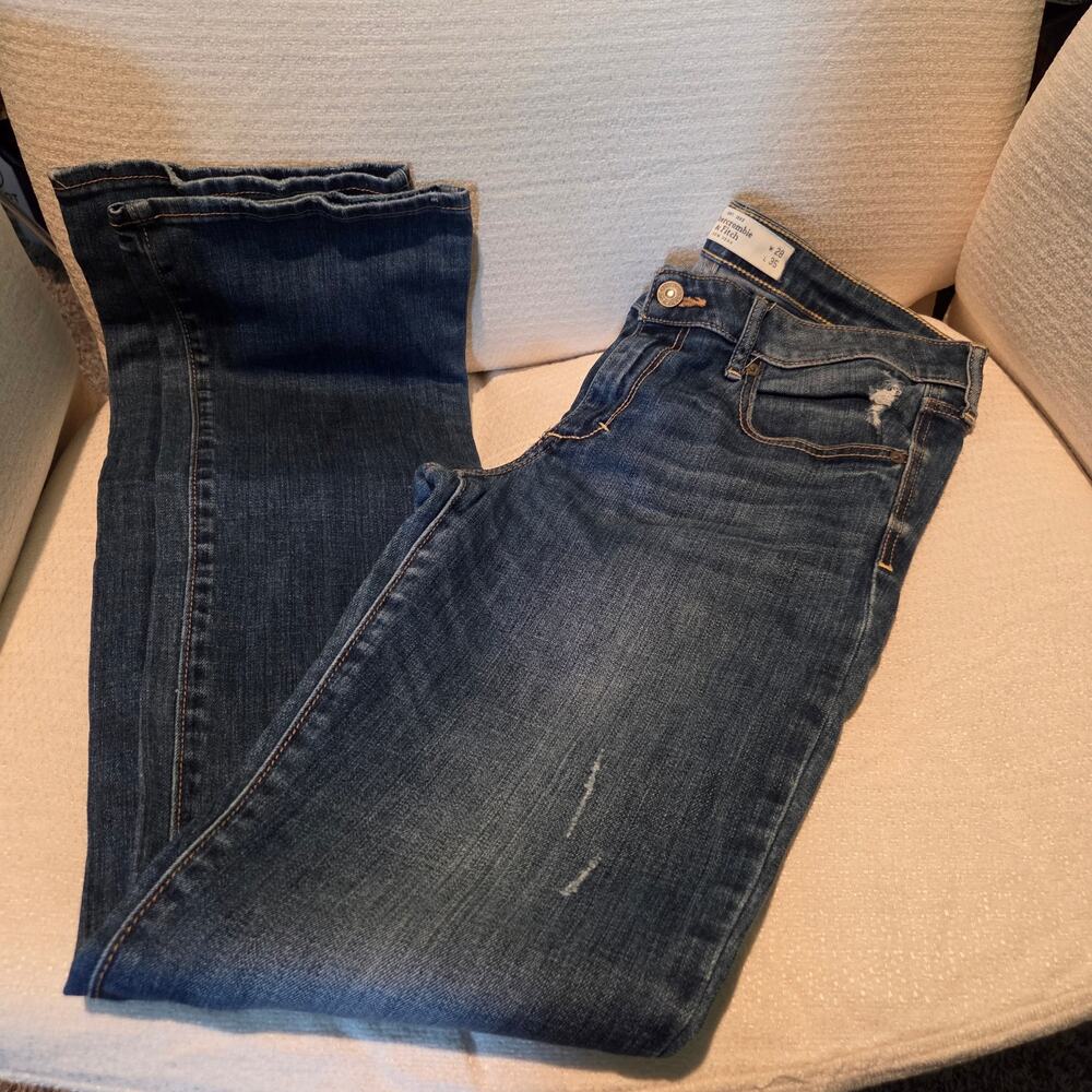 Abercrombie & Fitch Distressed Bootcut Stretch Jeans Size 6L W 28 L 35